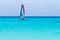Catamaran sail on the turquoise Caribbean Sea