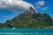 Catamaran sailing in bora bora french polynesia