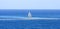 Catamaran sails through pollution in the ocean