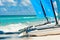 Catamaran on the tropical beach, Cuba, Varadero