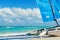 Catamaran on the tropical beach, Cuba, Varadero