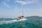 Catamaran walking among the islands, Andaman Sea, coast of Thailand