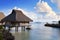 Catamaran and wooden hut at the sea