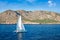 Catamaran yacht in Aegean Sea