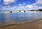 Catamarans and boats in a bay. Grand Bay (Grand Baie). Mauritius