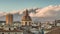 Catania cityscape with the view of Etna volcano in Sicily, Italy. Time lapse