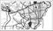 Catania Italy City Map in Black and White Color in Retro Style. Outline Map