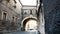 Catania, Italy, view of the arcade in Crociferi baroque street