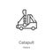 catapult icon vector from history collection. Thin line catapult outline icon vector illustration. Linear symbol for use on web