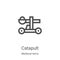 catapult icon vector from medieval items collection. Thin line catapult outline icon vector illustration. Linear symbol for use on