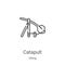 catapult icon vector from viking collection. Thin line catapult outline icon vector illustration. Linear symbol for use on web and