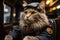 Catastrophe Express: Get ready for a hilarious train ride with cat conductors wearing tiny conductor hats illustration generative