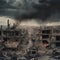 Catastrophic War Zone: City Under Siege, Fiery Explosions, and Collapsing Buildings