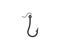 Catch, fishing, hook icon. Vector illustration, flat design