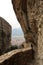 Catching a glimpse on Kalambaka from the Monastery of the Holy Trinity