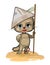 Cate is traveler. Child Game. Look for pirate treasures on island and have fun in sea adventures. Cute baby animal