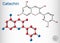 Catechin, Epicatechin, flavonoid, C15H14O6 molecule. It is flavanol, a type of natural phenol and antioxidant. Structural chemical