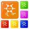 Catechol molecule icons set vector color