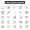 Categories line icons, signs, vector set, outline illustration concept