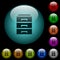 Categorize icons in color illuminated glass buttons