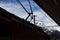 catenary and electric locomotive in the alps