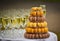 Catering champagne and macaroons