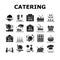 Catering Food Service Collection Icons Set Vector