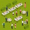 Catering Isometric Composition