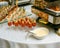 Catering - served table with various snacks