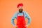 Catering Service bearded man chef apron restaurant worker