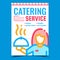 Catering Service Creative Advertise Banner Vector