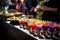 catering table laden with drinks at a business event