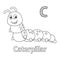 Caterpillar Alphabet ABC Coloring Page C