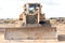 Caterpillar Bulldozer Dozer Yellow Machine Parked