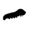 Caterpillar larva, silhouette style,class insecta, found in around the world