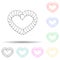 caterpillar in the shape of heart multi color style icon. Simple thin line, outline vector of valentine icons for ui and ux,