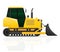 Caterpillar tractor with bucket front seats vector illustration