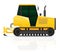 Caterpillar tractor with plow vector illustration