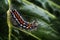 Caterpillar of the Yellow-tail moth Euproctis similis, black l