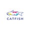 Catfish abstract logo design vector
