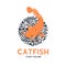 catfish logo with water symbol