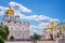 Cathedral of the Archangel and Cathedral of the Annunciation on Cathedral square, Moscow Kremlin, Russia