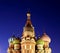 Cathedral of Basil Blessed in Moscow at night