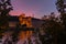 The cathedral and the basilica at dusk, Lyon, France