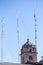 Cathedral bell tower with cellular towers