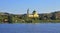 Cathedral with bell tower in russian village