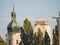 Cathedral and Bishop`s Castle Watch Tower in GyÅ‘r, Hungary