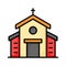 A cathedral building, christian wedding house, church editable vector