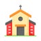 A cathedral building, christian wedding house, church editable vector