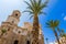 Cathedral of Cadiz with tall palms in the foreground, Cadiz, Spa